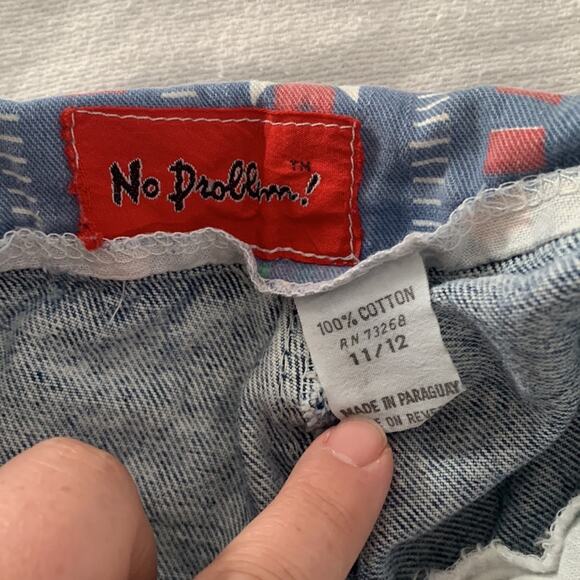 Vintage 80s no problem womens 26 small 11/12 fold over paper bag jeans acid wash - Picture 3 of 12